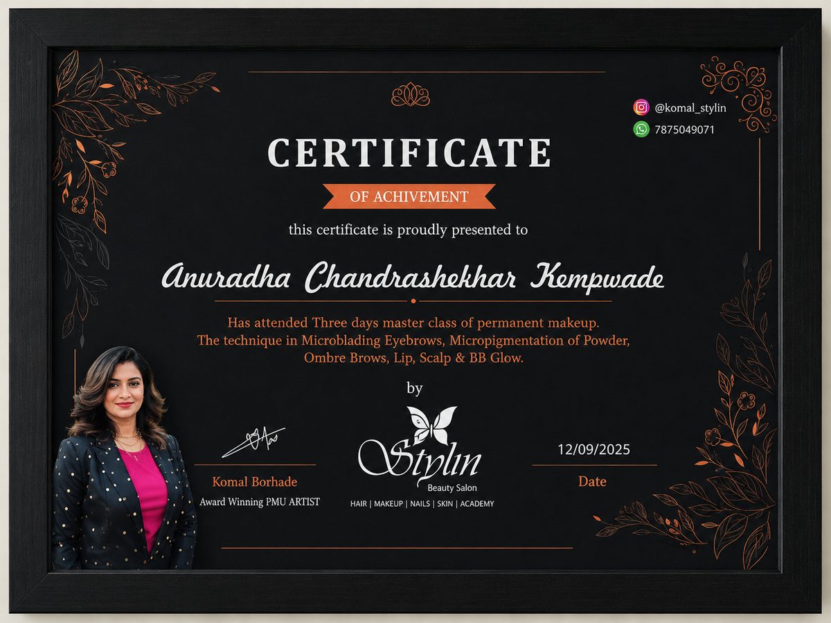 Permanent Makeup Masterclass Certificate
