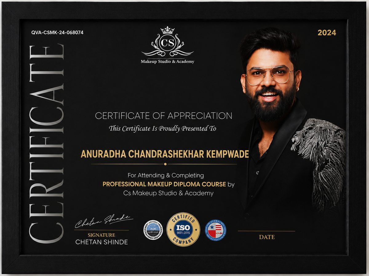 Professional Makeup Diploma Certificate